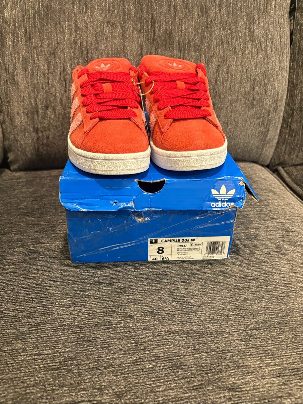 adidas women size 8!Campus Sneakers in Bright Red